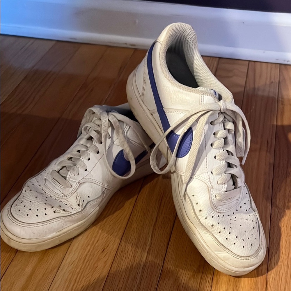 Nike Women’s White and Blue Sneakers